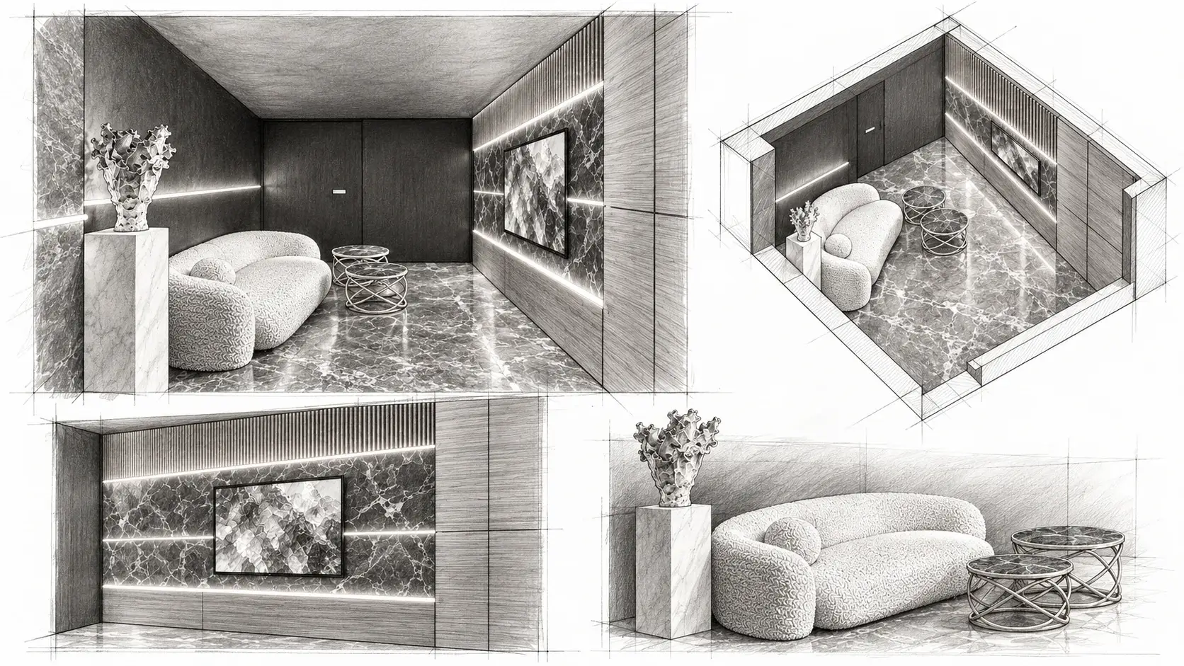 Daum — croquis de conception du salon — VS-FACTORY®