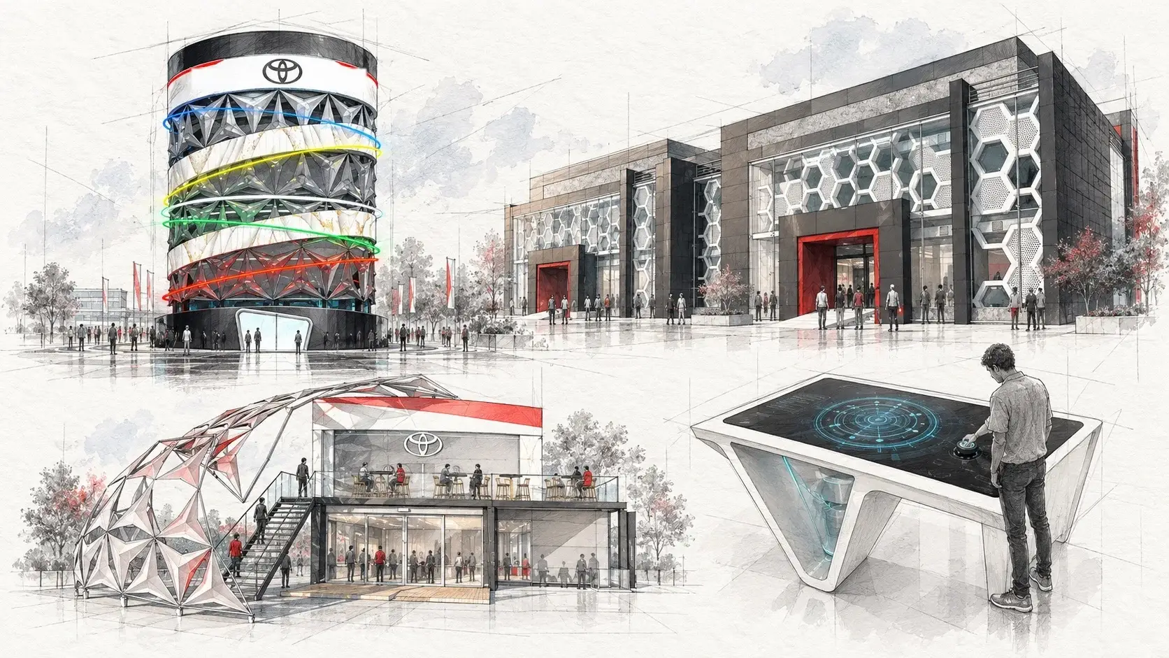 Toyota — planche d’architecture du parcours — VS-FACTORY®